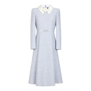 
Langzi/MOJO Spring New Product 2026 Elegant Thousand Gold Dress Women's Waist A-Swing Mid-length Skirt Commuting Dinner