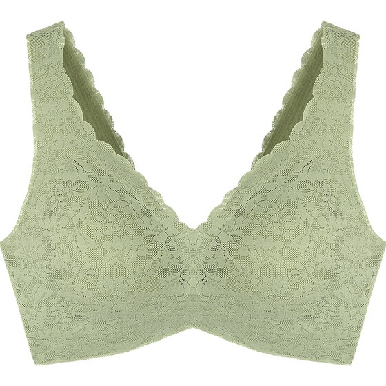 [Air Underwear] Evis Ringless Vest Women's Fixed Chest Pad Big Breast Showing Small Scarless Lace Bra