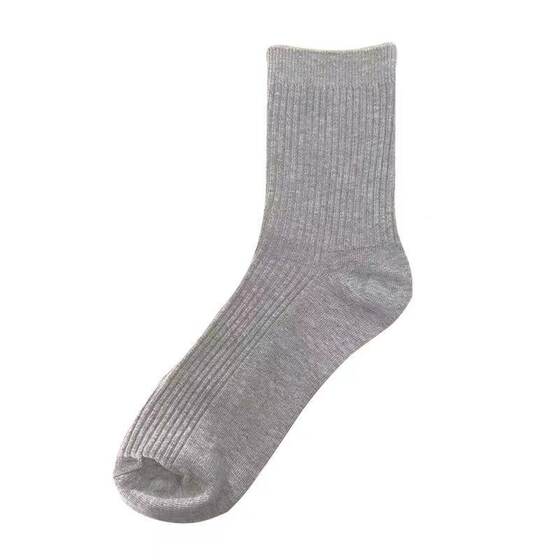 Autumn and winter solid color thickened men's pure cotton socks gift box Simple business middle tube men's socks all cotton odor