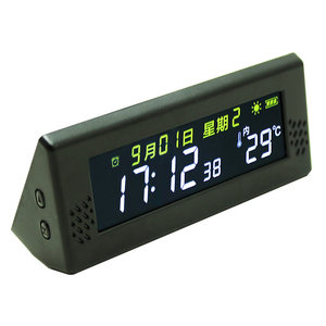 
Front Glass Solar Car Clock Driving Timer Automotive Electronic Clock Wiring Free Luminous Thermometer