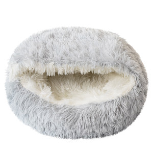 Cat nest Winter warm shell nest cat closed safe house plush dog nest pet cat cushion cat bed
