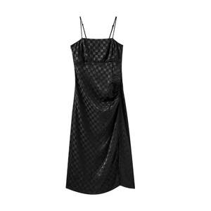 
[Special Offer] Manxi Maternity Wear Checkerboard Design Suspender Midi-Length Skirt Fashionable Summer Dress to Wear During Pregnancy