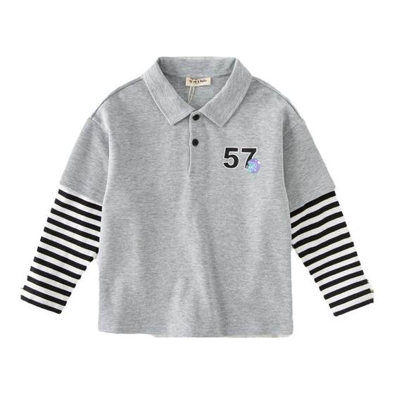 
David Bella boys spring long-sleeved T-shirt children's POLO shirt boy's bottoming shirt boy's top children's clothing big child