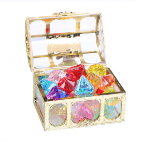 Children's gem toys crystal diamond girl plastic acrylic colorful love treasure girl princess treasure box box