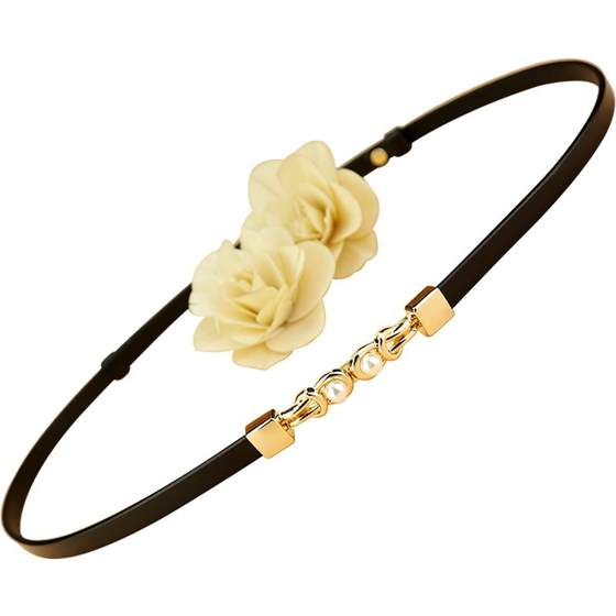 Ms. Leather Belt Body Black Pure Cowhide Black Fashion Decoration with a dress with a dress with a bundle waist leather belt