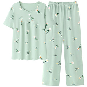 
Middle-aged and elderly mothers summer short-sleeved trousers 2026 new women's summer large size home clothes set can be worn outside