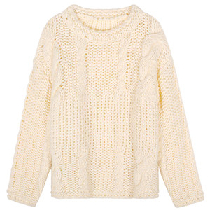 Luoluo Jongjie sweater can be worn outside and inside 2025 new autumn and winter thick sweater small person loose off-white