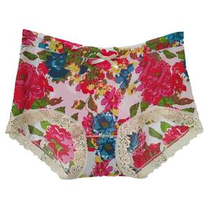 3 packets of colored fields, female ice silk, high waist 30606 large size lace edge, bacteriostatic and dry -leopard leopard underwear thin
