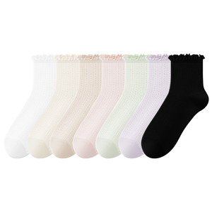 
Socks Women's Summer Thin Lace Socks Boneless Cotton Socks Ultra-Thin Medium Short Socks 2026 New Hot Style Summer
