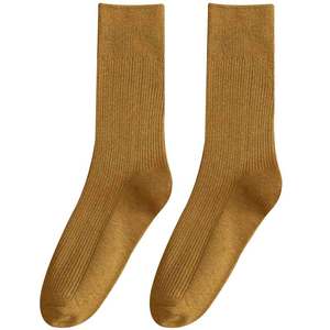 Women's Socks Autumn and Winter Thickened Maternity Pile Socks Mid-Tube Pure Cotton 2025 New Popular Style with Small Leather Shoes and Long Socks
