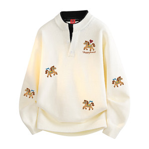 
Charles Love Heart Year of the Horse 2026 new winter sweater for men and women, warm and thickened loose casual couple sweater