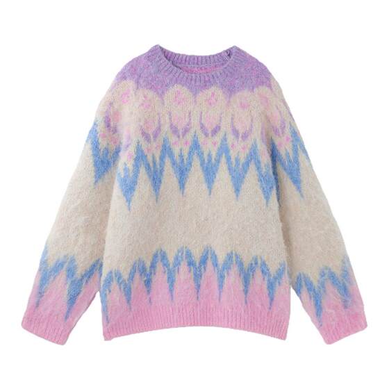 
BJHG reckless Fair Isle couple sweaters for men and women 2025 new winter American round neck thick sweaters