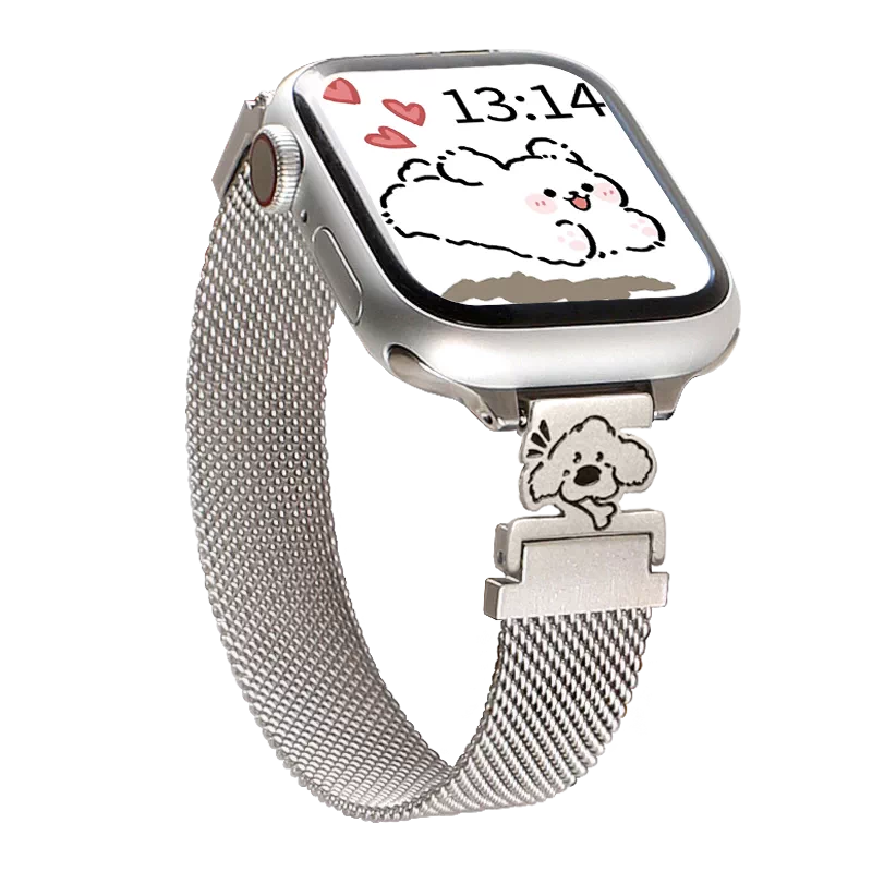 适用小米手环9pro手表带链金属磁吸8/7por版手腕带