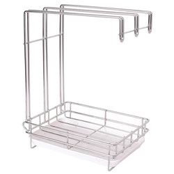 Stainless steel wall-mounted artifact dish soap towel rag rack