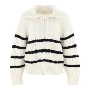 
[Same style as stars] wana try 100% sheep wool striped sweater artistic knitted thick cardigan winter new style