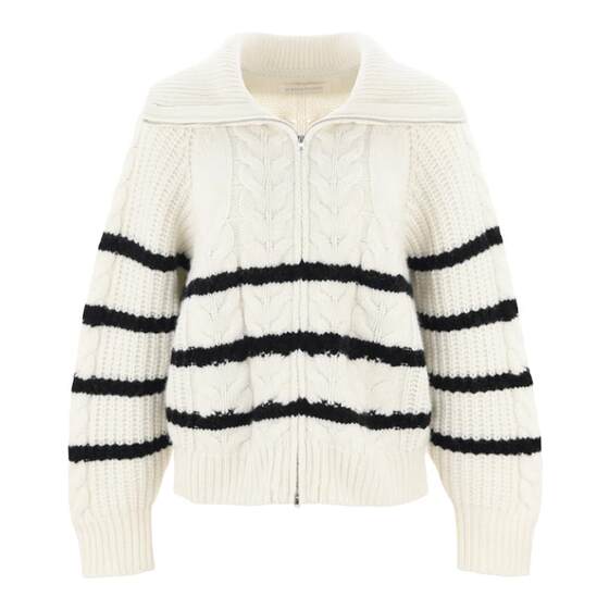 
[Same style as stars] wana try 100% sheep wool striped sweater artistic knitted thick cardigan winter new style