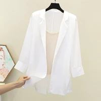 Шифоновый летний пиджак классического кроя, длинная одежда для защиты от солнца, кардиган, топ, в корейском стиле, средней длины