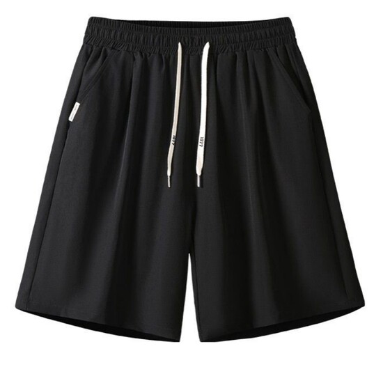 Men's ice silk shorts, summer men's thin sports pants, casual oversized chubby cropped pants, khaki shorts