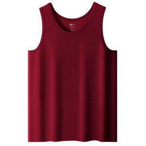 
Septwolves men's vest red pure cotton bottoming wear burgundy year of horse year men's old shirt for men