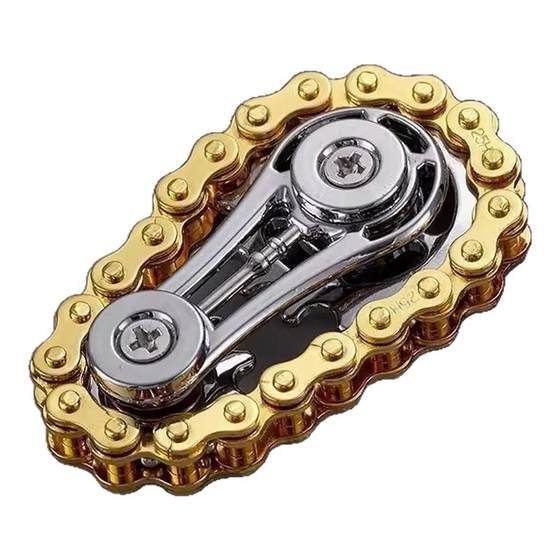 
Relieve pressure finger chain flywheel chain fingertip gyro relieve anxiety and decompression artifact gear mechanical metal model