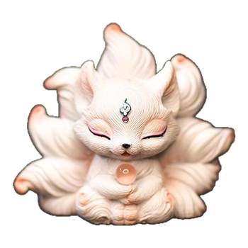 
Painted nine-tailed fox ornaments popular peach blossoms