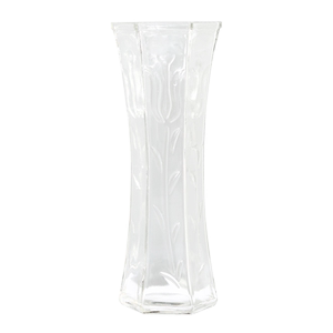 Creative large transparent hexagonal glass vase Aquaculture Dracaena sanderiana lily flower vase household living room decoration