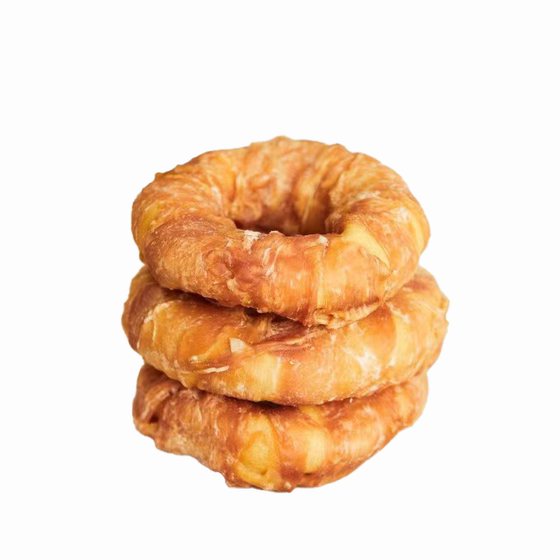 Dog snack grinding teeth rod chicken donuts clean teeth pet snack cowhide dog bite glue size dogs universal
