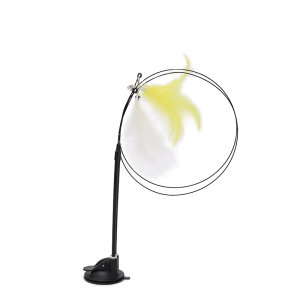 Suction cup teasing cat stick cat toys self-healthy cat kitten kitten toy feather wire long pole automatic cat teasing artifact
