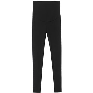 Pregnant women's shark skin plus velvet thickened leggings autumn and winter clothes wear large size 200*0.5kg, thin black pants
