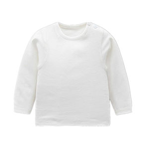 Newborn baby pure cotton long -sleeved top baby T -shirt boy children white bottoming shirt T -shirt T -shirt spring autumn clothes
