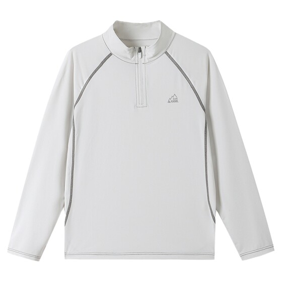 
Annai children's clothing boys and girls stand collar long-sleeved T-shirt spring new solid color ice feel sun protection stretch