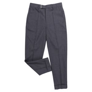 MUSLUN Men's Slim Fit Style Worn Wool High Grade Dark Gray Slim Fit Small Feet Thick 9/4 Western Pants