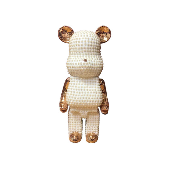 Orso Bearbrick In ABS 28 Cm – Statua 400% Decorativa, Oro, Regalo Per Collezionisti