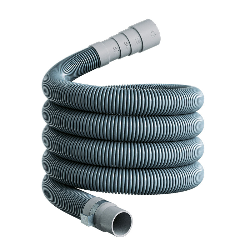 CARE + PROTECT Prolunga Per Tubo Di Scarico Lavatrice 1,5 M - Universale In Polimero Termoplastico, Diametro 19/24 Mm, Grigio