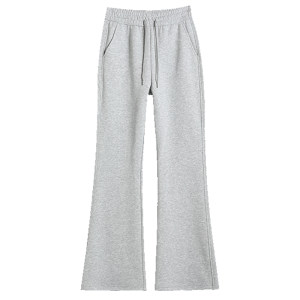 
Tall extra long gray sports pants for women spring and autumn 2026 new loose autumn and winter extra long plus velvet micro-flared pants