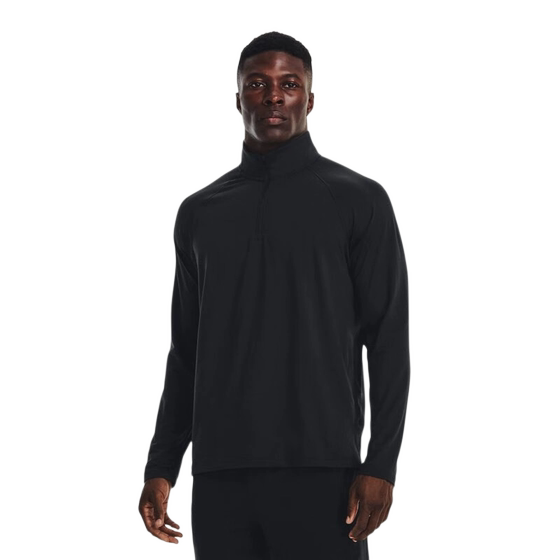 UA Andma Autumn Meridian Men's 1/4 zipper training sports long -sleeved T -shirt fitness black 1378991
