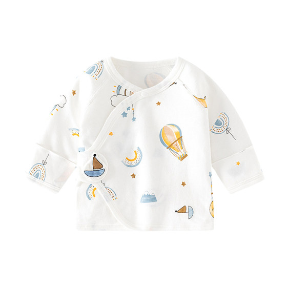 
Newborn baby clothes spring and autumn four seasons pure cotton 0-3 month back clothes newborn baby top monk suit autumn base