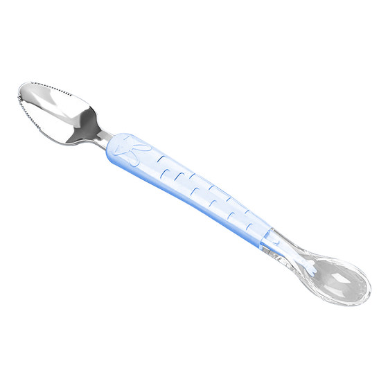 
Baby double-headed mud scraping spoon baby eating fruit artifact food supplement tool full set of home baby digging apple mud tableware