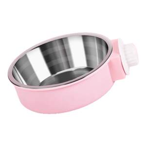 Cat bowl pet bowl stainless steel hanging cat food bowl hanging cage rabbit basin dog bowl anti-smashing water bowl fixed

