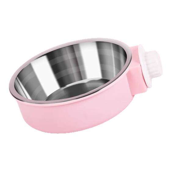 Cat bowl pet bowl stainless steel hanging cat food bowl hanging cage rabbit basin dog bowl anti-smashing water bowl fixed

