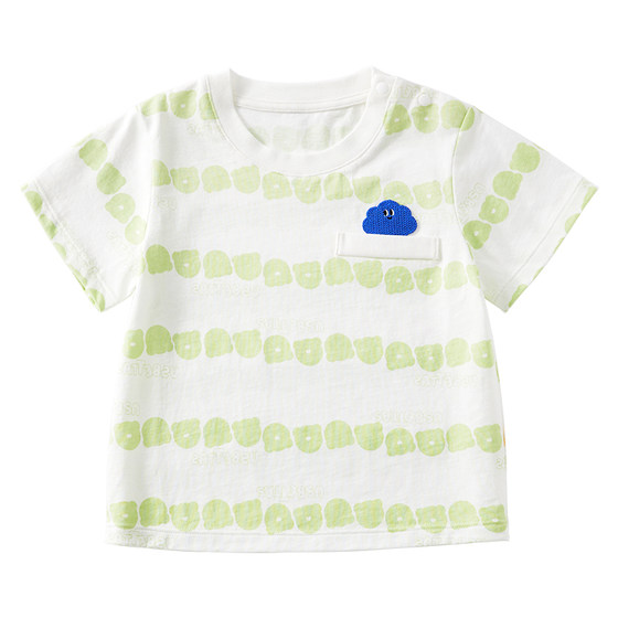 
Betis baby short-sleeved T-shirt cool summer thin striped children's wear pure cotton breathable top