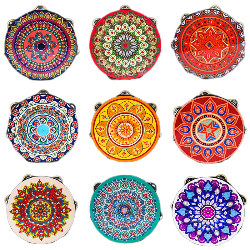 Tambourin à main - Akozon - Pour enfants - Bois massif - Cloche en zinc double couche Tambourin à main - Akozon - Pour enfants - Bois massif - Cloche en zinc double couche