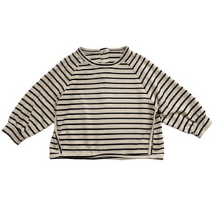 
Boys' back open button striped long-sleeved T-shirt Spring and Autumn New Children's Clothing Children's Baby Loose Korean Top Trend