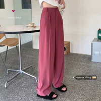 Дизайн сексуально розовый европейский покрой Лето в брюках летом прямые высокая Талия для отдыха Штаны