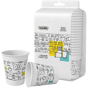 SODOLIKE thickened disposable paper cup household office drinking cup of picnic campaign coffee cups without leakage and no bleach
