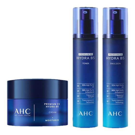 AHC official flagship store B5 hyaluronic acid water milk noodle cream set deep water supplement moisturizing and moisturizing lock water mild skin care