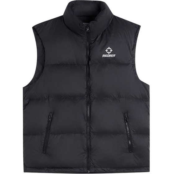 Trendy down vest for couples, versatile winter casual, windproof, water repellent, warm white duck down stand collar jacket