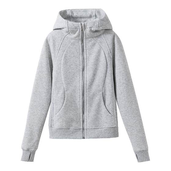 
[Close your eyes and enter without hesitation] Sports casual style hooded spliced fleece thickened sports sweatshirt yoga jacket for women