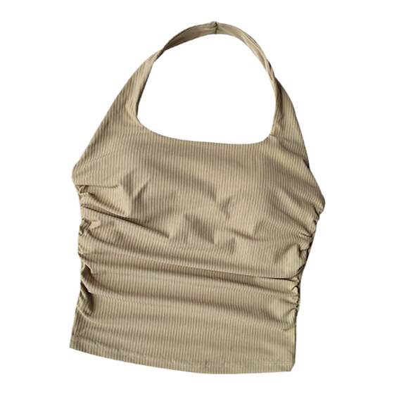 
Small suspender halter top for women, push-up beautiful back sports bra, all-in-one yoga top with chest pad