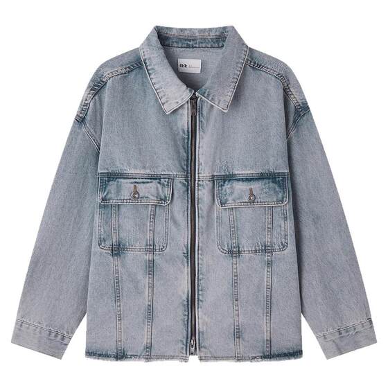 
Liushi men's retro heavyweight versatile denim jacket 2026 new spring boys' wide-type work jacket